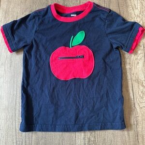 Gymboree Peek A Boo Apple T-shirt Top Back To School Teacher’s Favorite Blue 4T